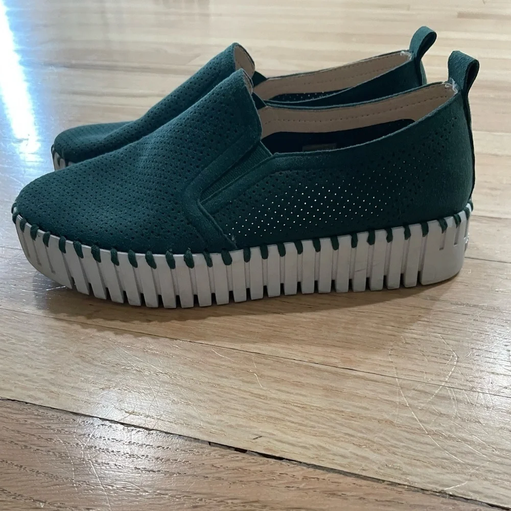Ilse Jacobsen Green Platform Slip-Ons